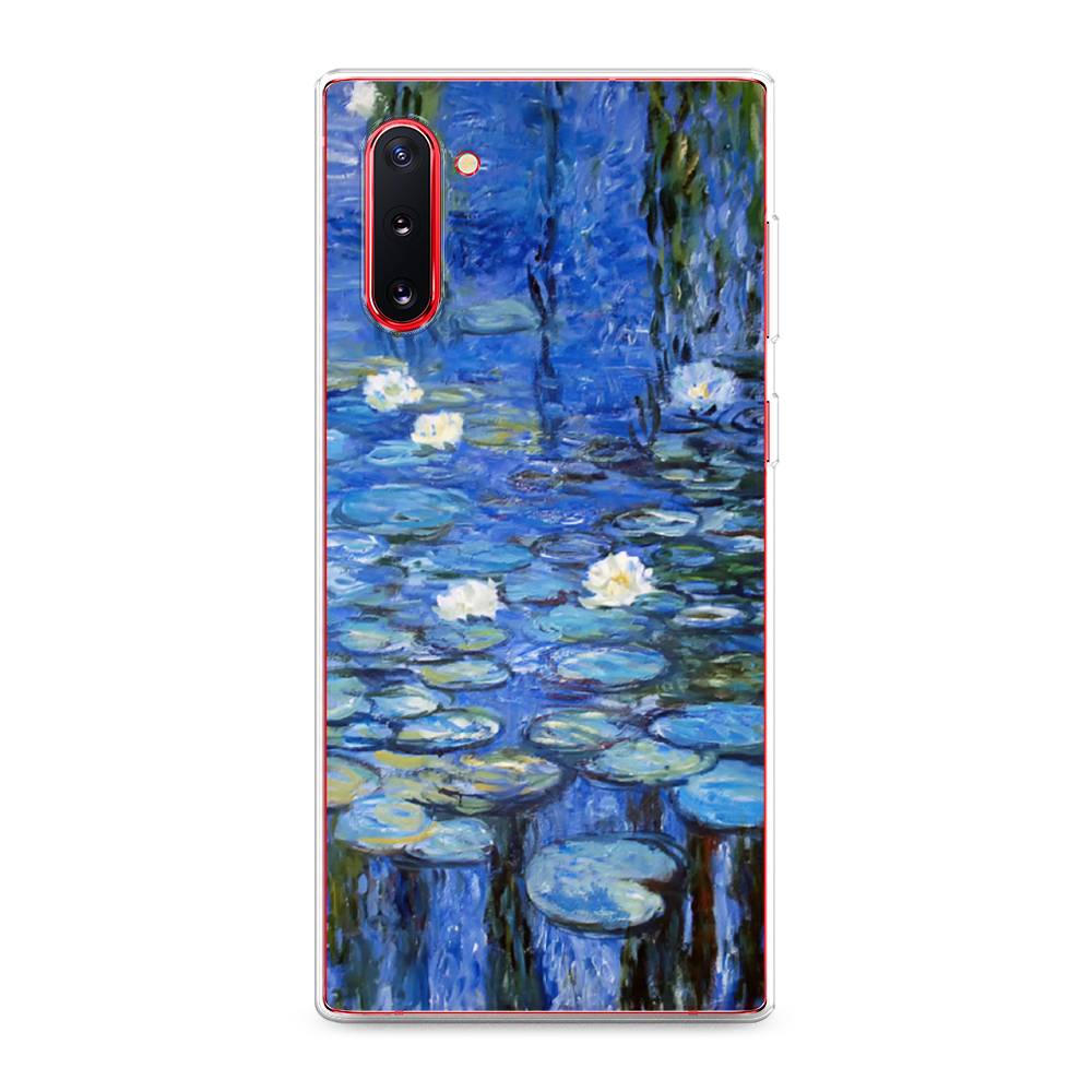 

Чехол на Samsung Galaxy Note 10 "Нарисованный пруд", Синий;зеленый, 28650-4