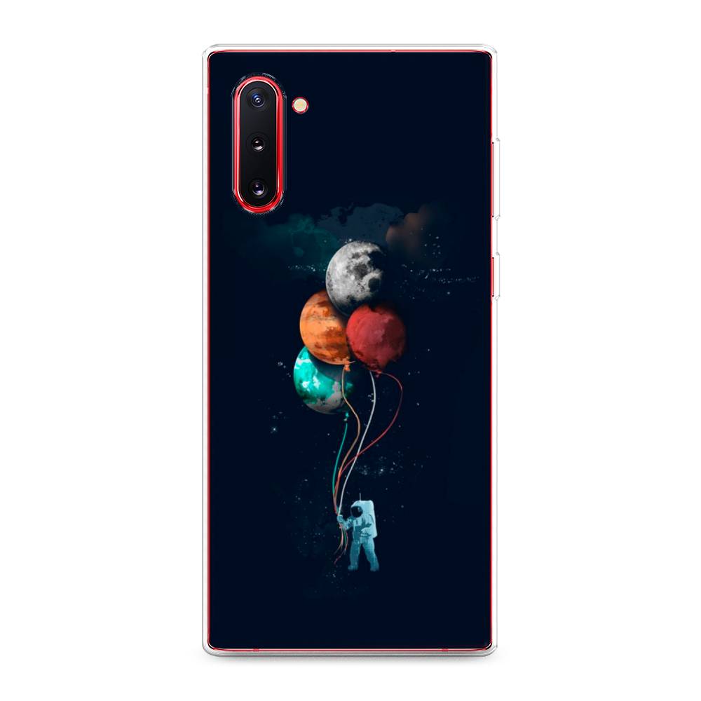 

Чехол на Samsung Galaxy Note 10 "Космонавт с шариками", Разноцветный, 28650-4