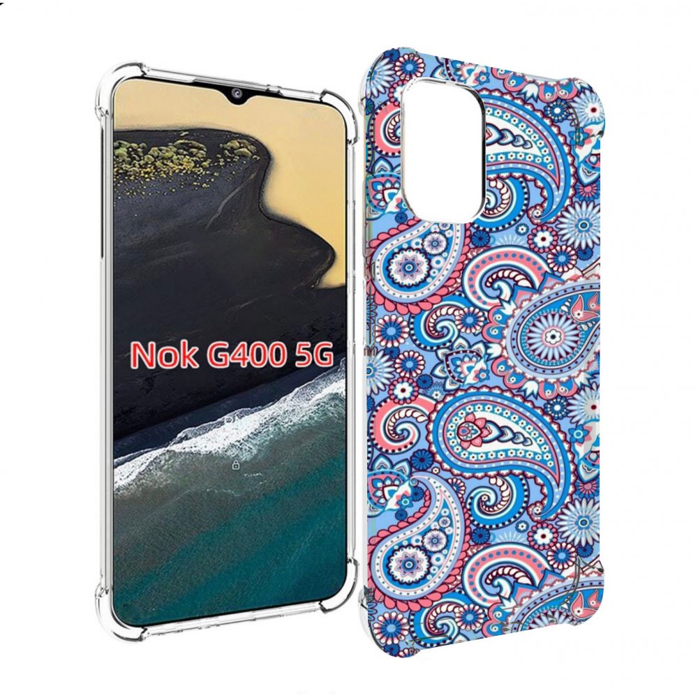 

Чехол MyPads красивый голубой арнамент для Nokia G400 5G, Прозрачный, Tocco