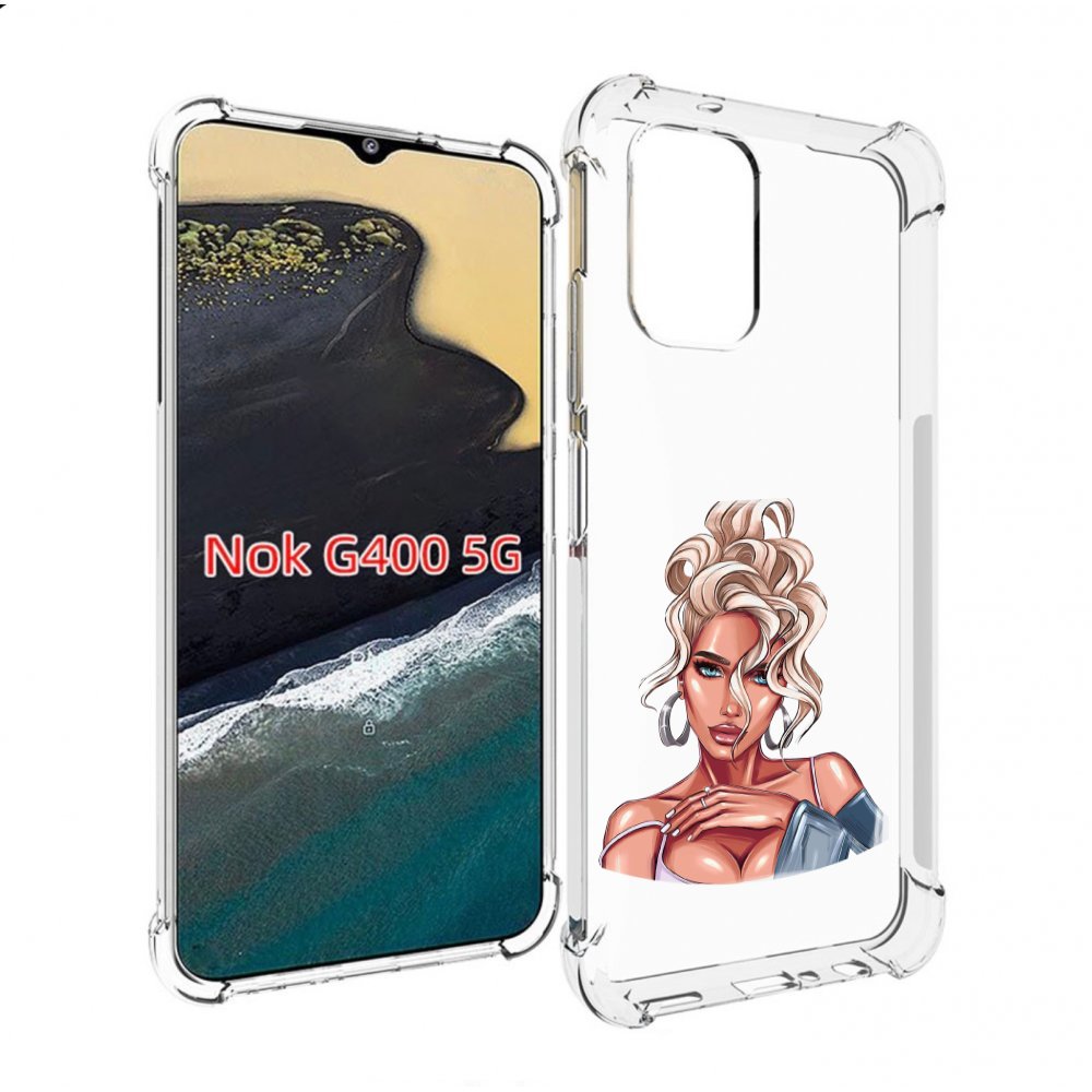 

Чехол MyPads красивая-блондинка женский для Nokia G400 5G, Прозрачный, Tocco