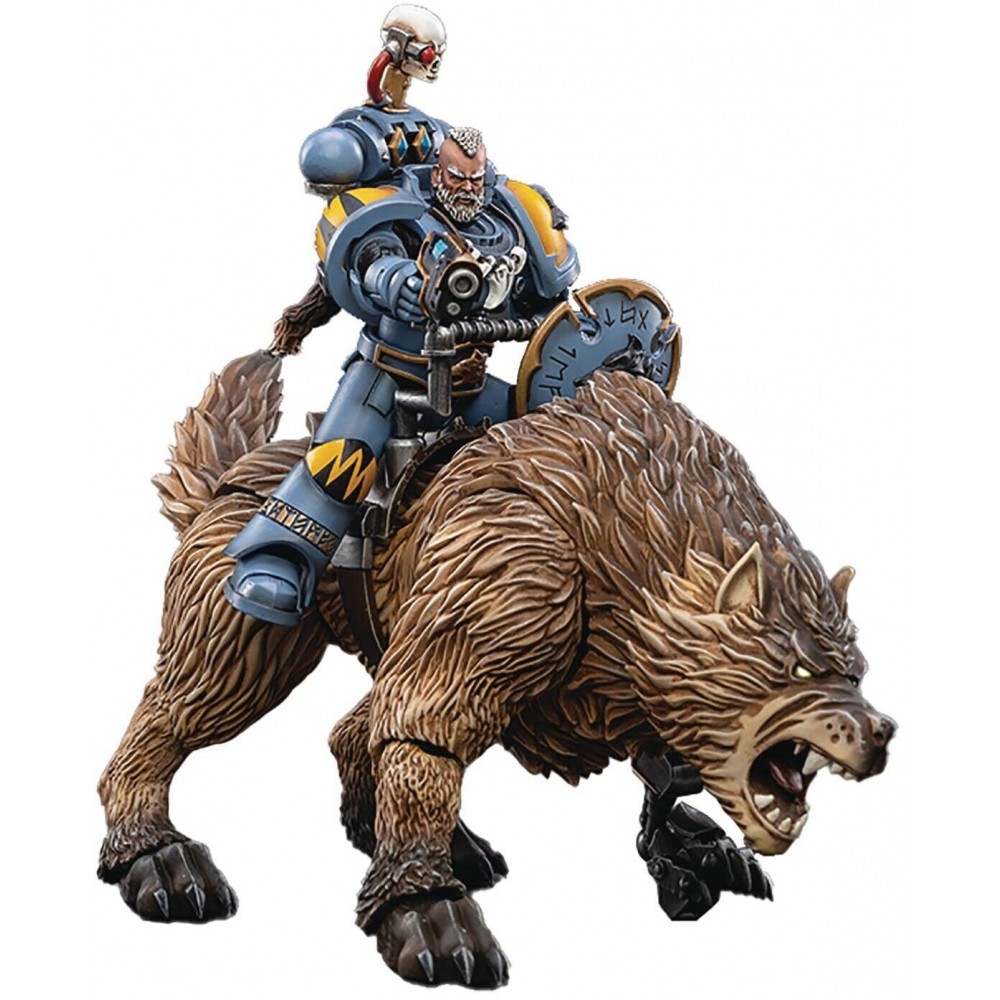 

Фигурка JoyToy Warhammer 40K Space Wolves Thunderwolf Cavalry Bjane 1:18 JT3105