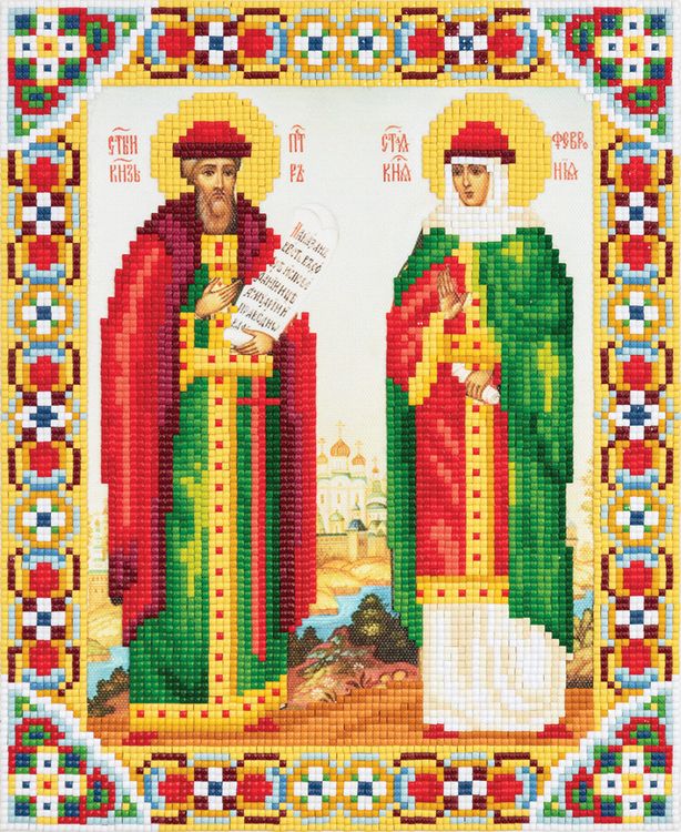 

Алмазная вышивка Фрея «Икона Святых Петра и Февронии»