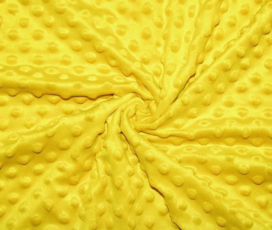 Ткань для шитья плюш минки, Ткани Хлопок Трикотаж, цвет желтый, ширина 180 см, отрез 2 м.