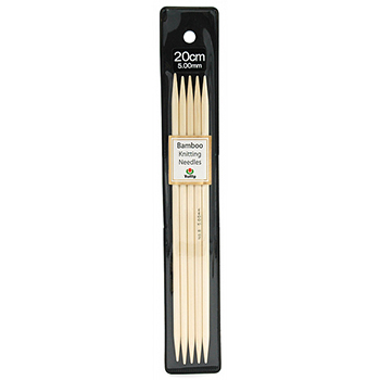 Спицы для вязания TULIP чулочные Bamboo, натуральный бамбук, 5мм 20см, 5шт KND080500