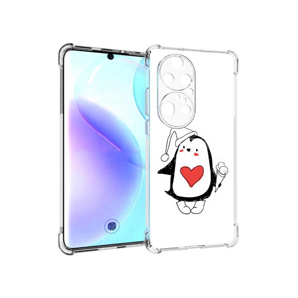 

Чехол MyPads Tocco для Huawei P50 Pro Пингвин с мороженым, Прозрачный, Tocco