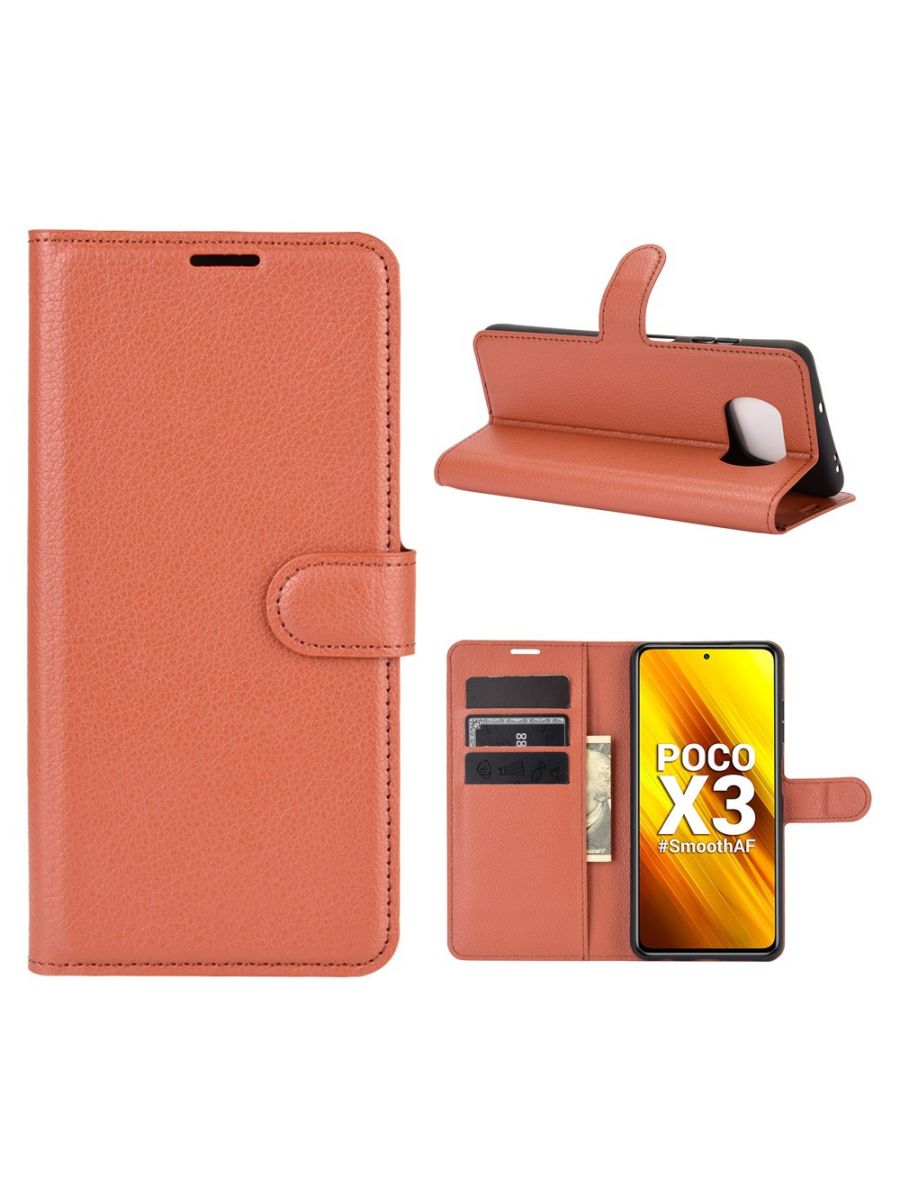 

Brodef Wallet Чехол книжка кошелек для Poco X3 Nfc красный