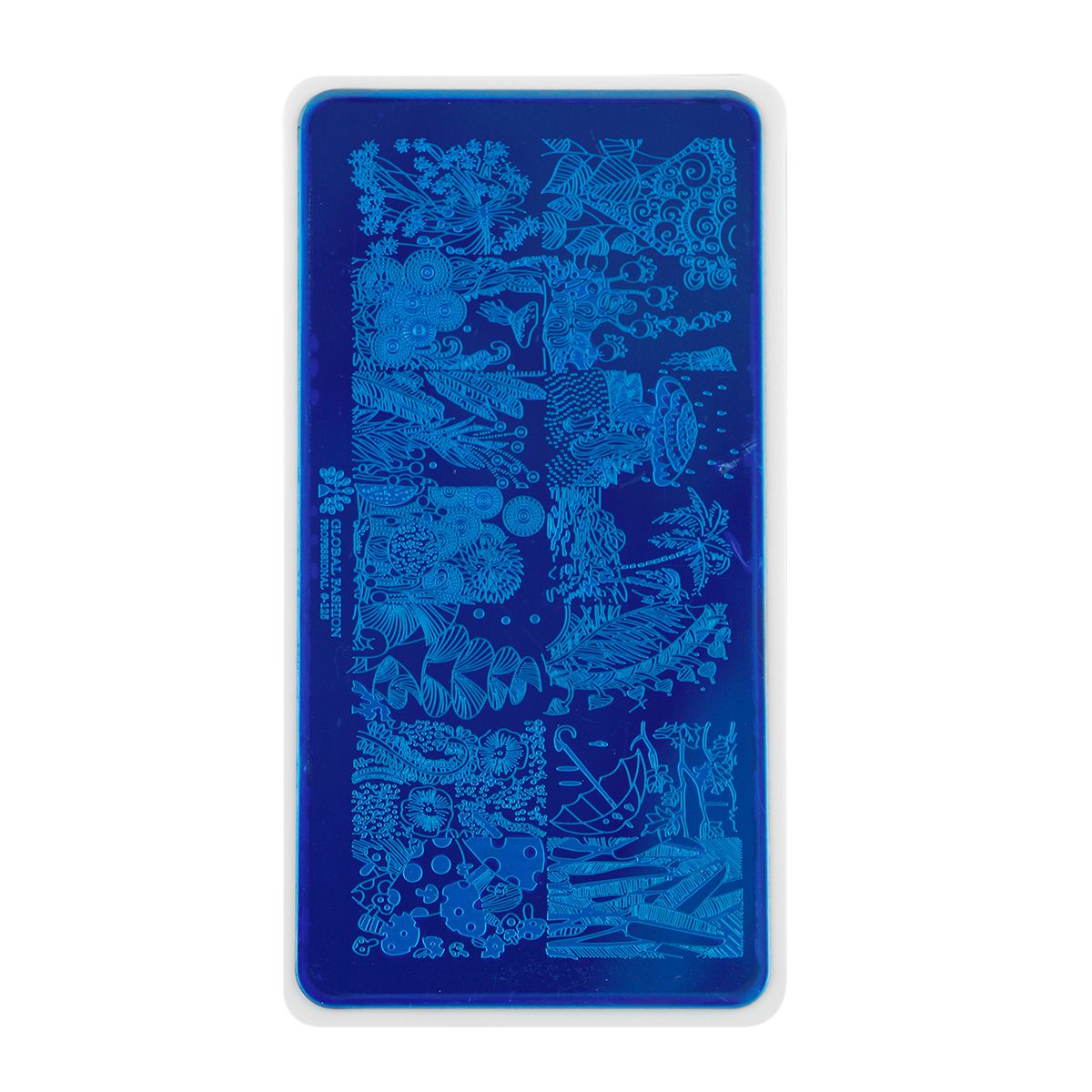 Пластина диск для стемпинга Global Fashion №125 Природные Узоры растения конверт для денег поздравляю синие узоры 16 5х8 см