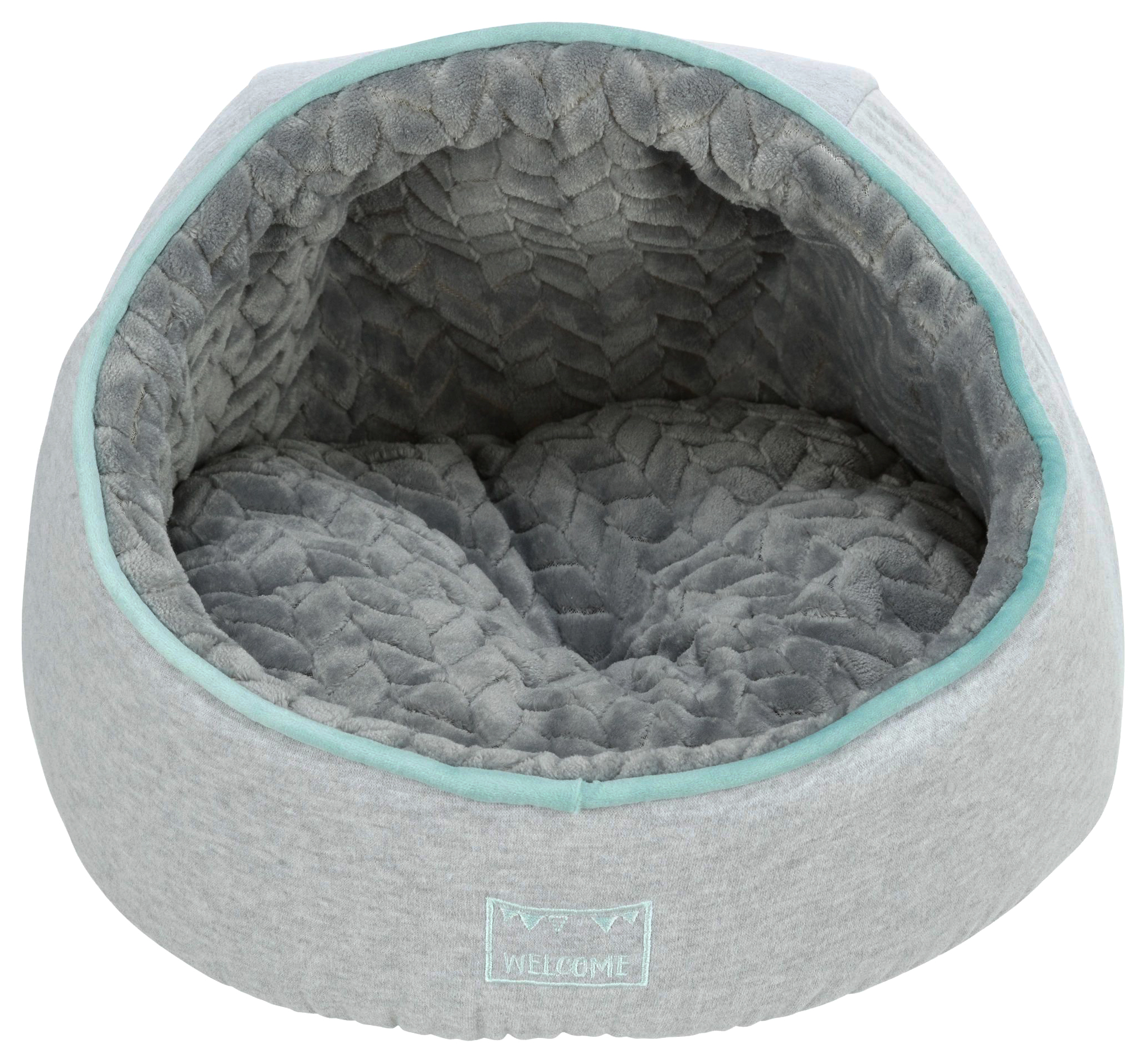 Лежак-пещера Trixie Junior круглый светло-серый с мятным для животных 40х27 см