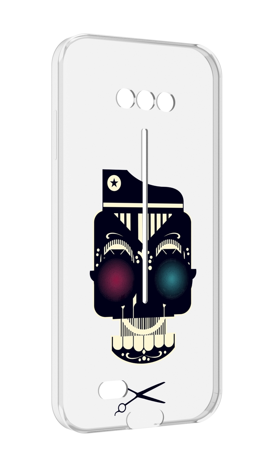 

Чехол MyPads черно белый скелет с яркими глазами для Doogee S41/S41 Pro противоударный, Tocco