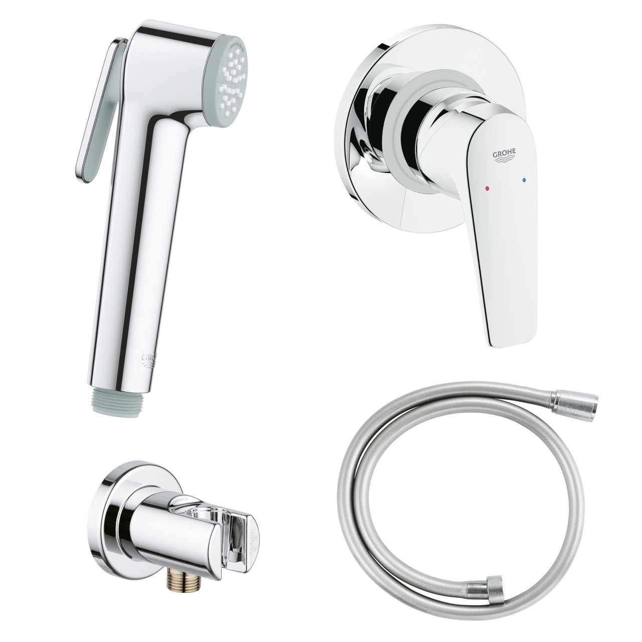 

Комплект для гигиенического душа GROHE Tempesta-F, хром (NB0075/S), Серебристый