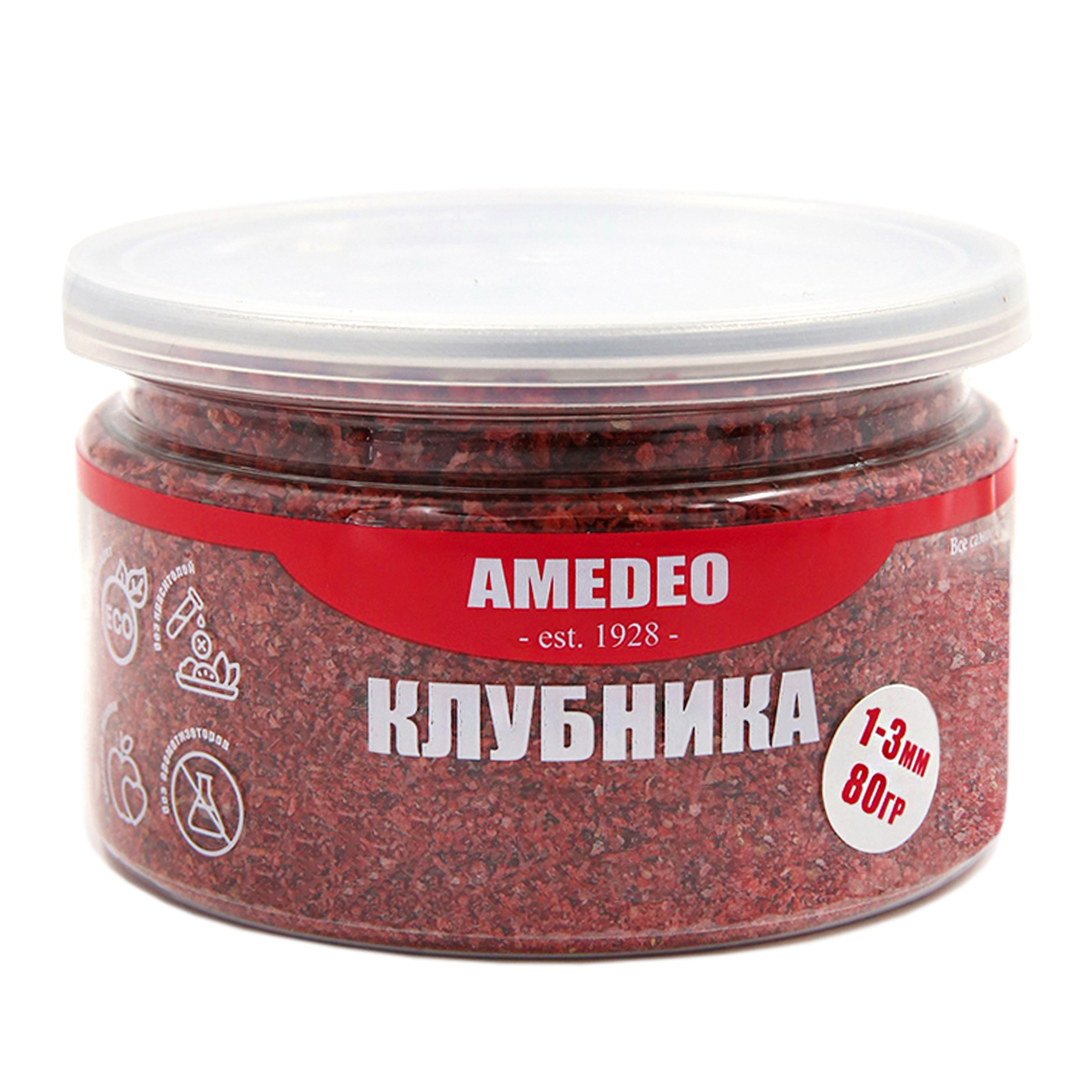 

Клубника сушеная Amedeo сублимированная, без сахара, 1-3 мм, 80 г