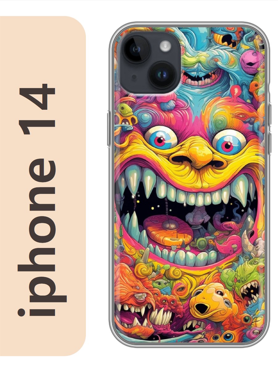

Чехол на Apple Iphone 14 монстр 908, Прозрачный, Iph14rzne