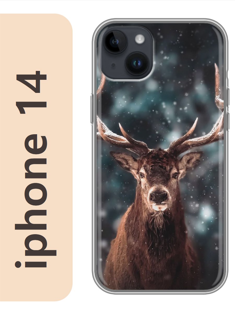

Чехол на Apple Iphone 14 олень 891, Прозрачный, Iph14zhiv