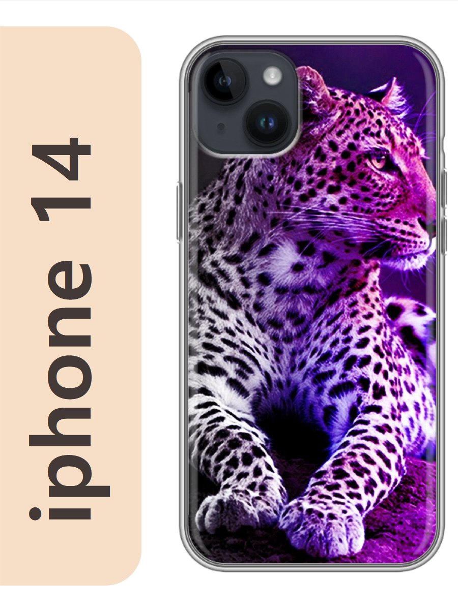 

Чехол на Apple Iphone 14 гепард 886, Прозрачный, Iph14zhiv