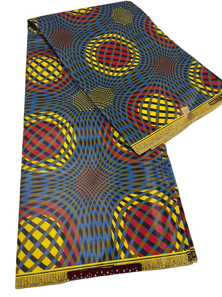 

Хлопковая ткань Etnotextil Digital Wax Print Blue Disco 1,7 х 5,5 м., Разноцветный, Digital Wax Print