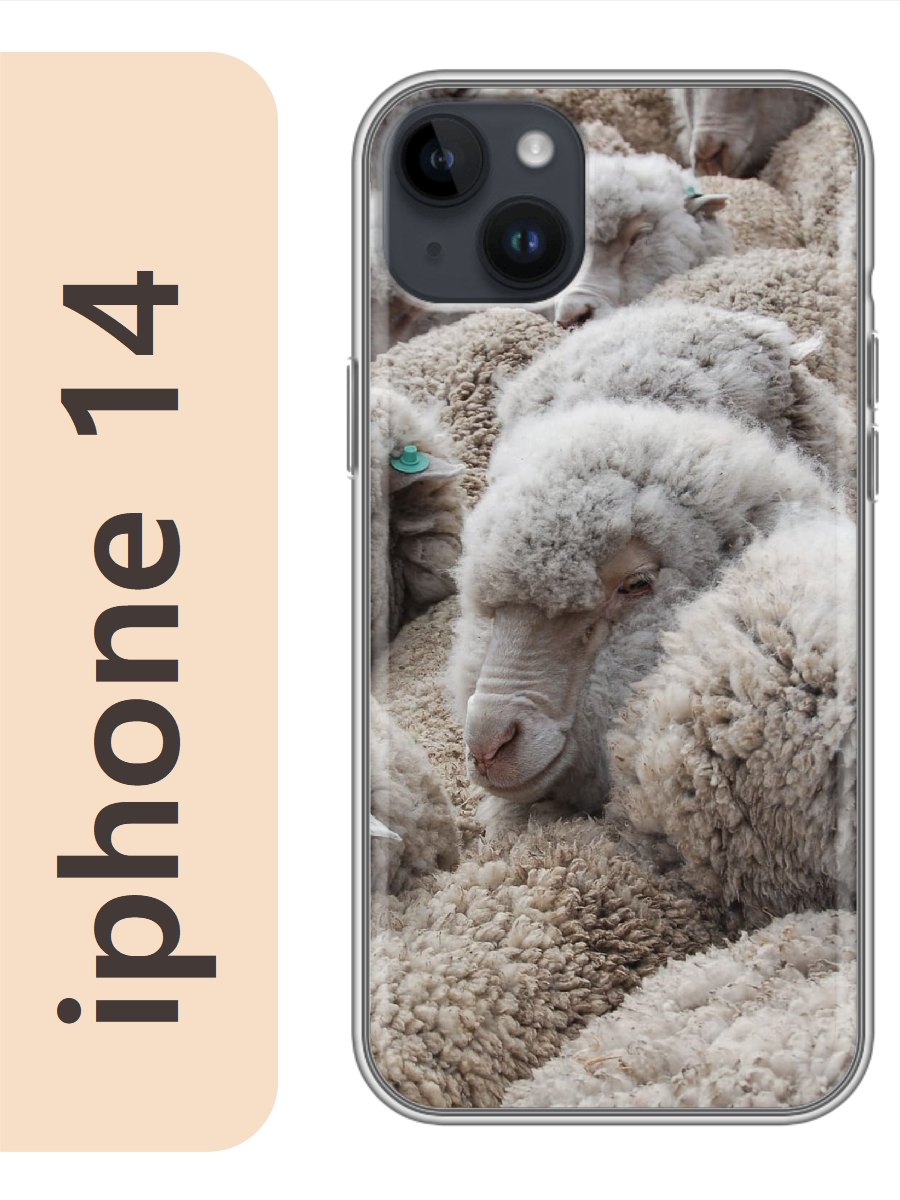 

Чехол на Apple Iphone 14 овцы 875, Прозрачный, Iph14zhiv