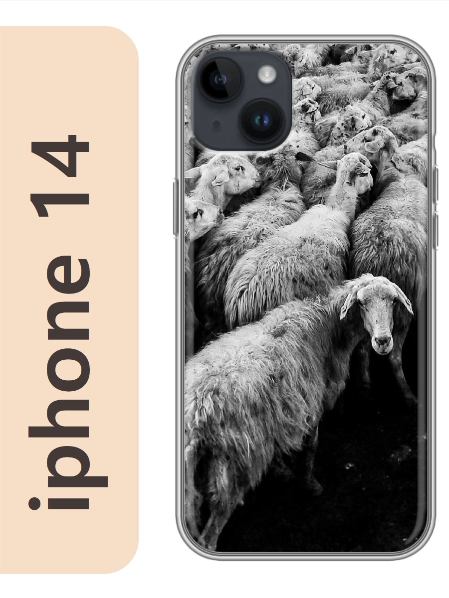 

Чехол на Apple Iphone 14 стадо овец 871, Прозрачный, Iph14zhiv
