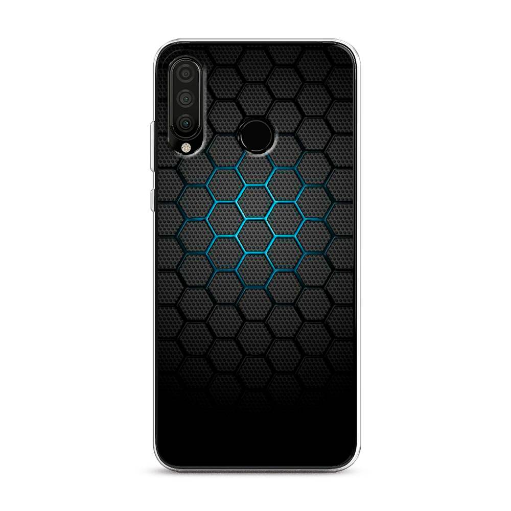 

Чехол Awog на Huawei P30 Lite "Бирюзовые соты", Голубой;синий;черный, 67950-3