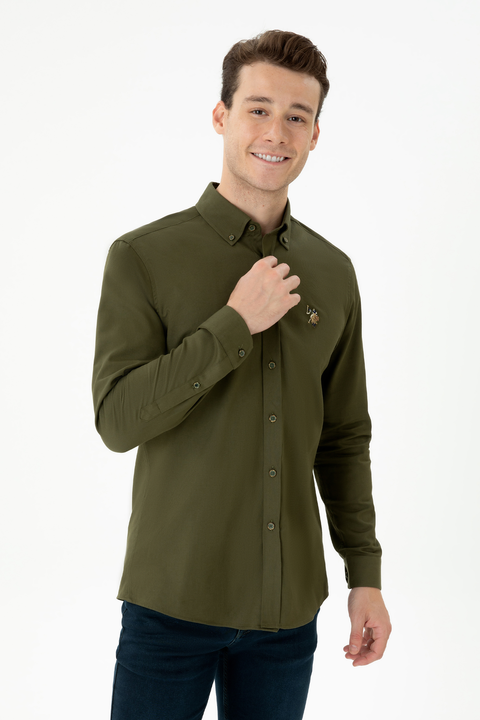 

Рубашка мужская U.S. POLO Assn. G081SZ0040CLIMART023K хаки 2XL, G081SZ0040CLIMART023K