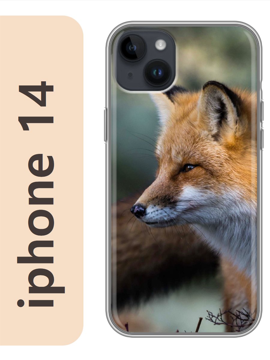 

Чехол на Apple Iphone 14 лиса 855, Прозрачный, Iph14zhiv