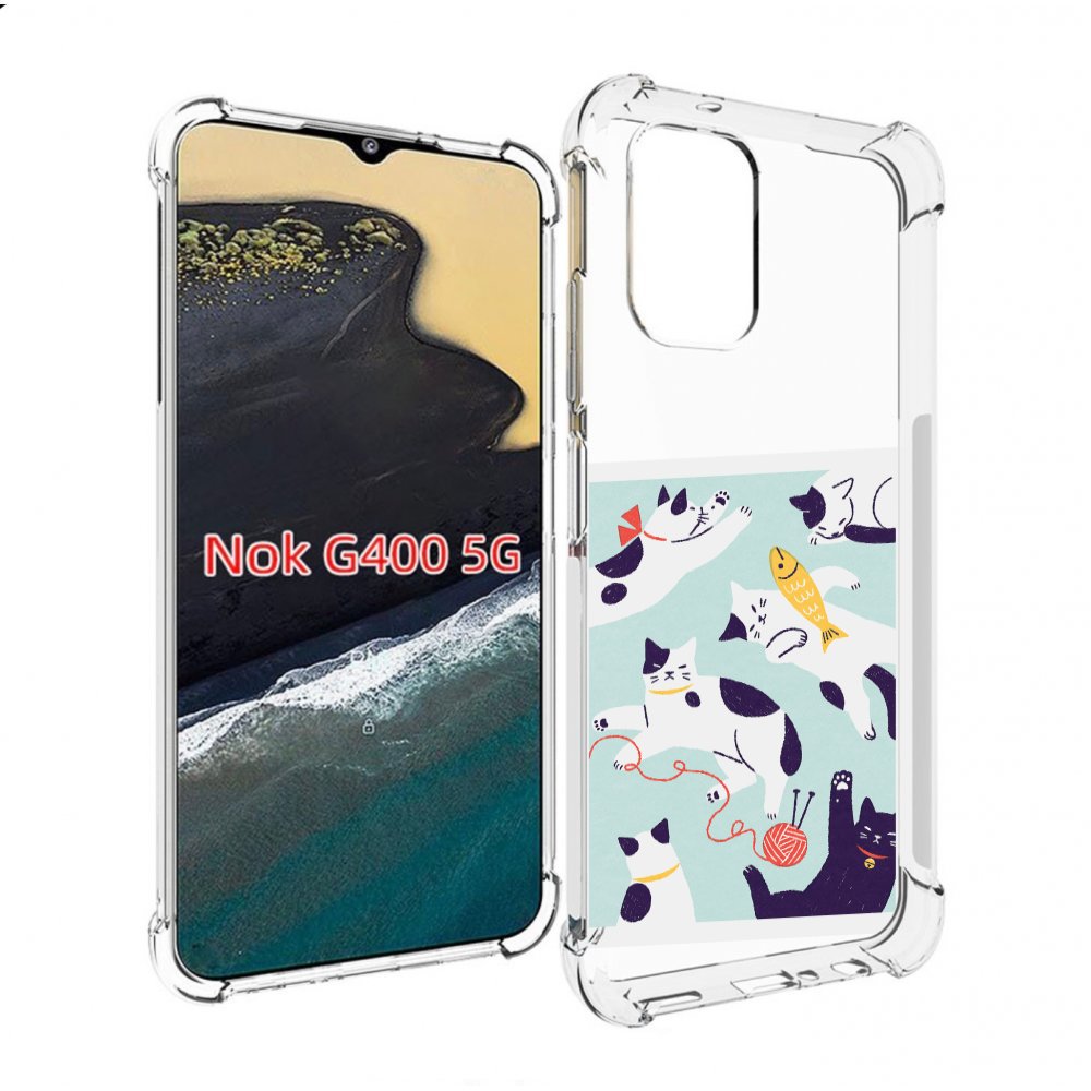 

Чехол MyPads коты-с-клубками для Nokia G400 5G, Прозрачный, Tocco