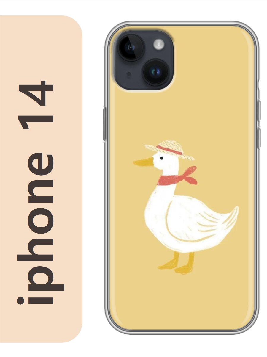 

Чехол на Apple Iphone 14 гусь в шляпке 843, Прозрачный, Iph14zhiv