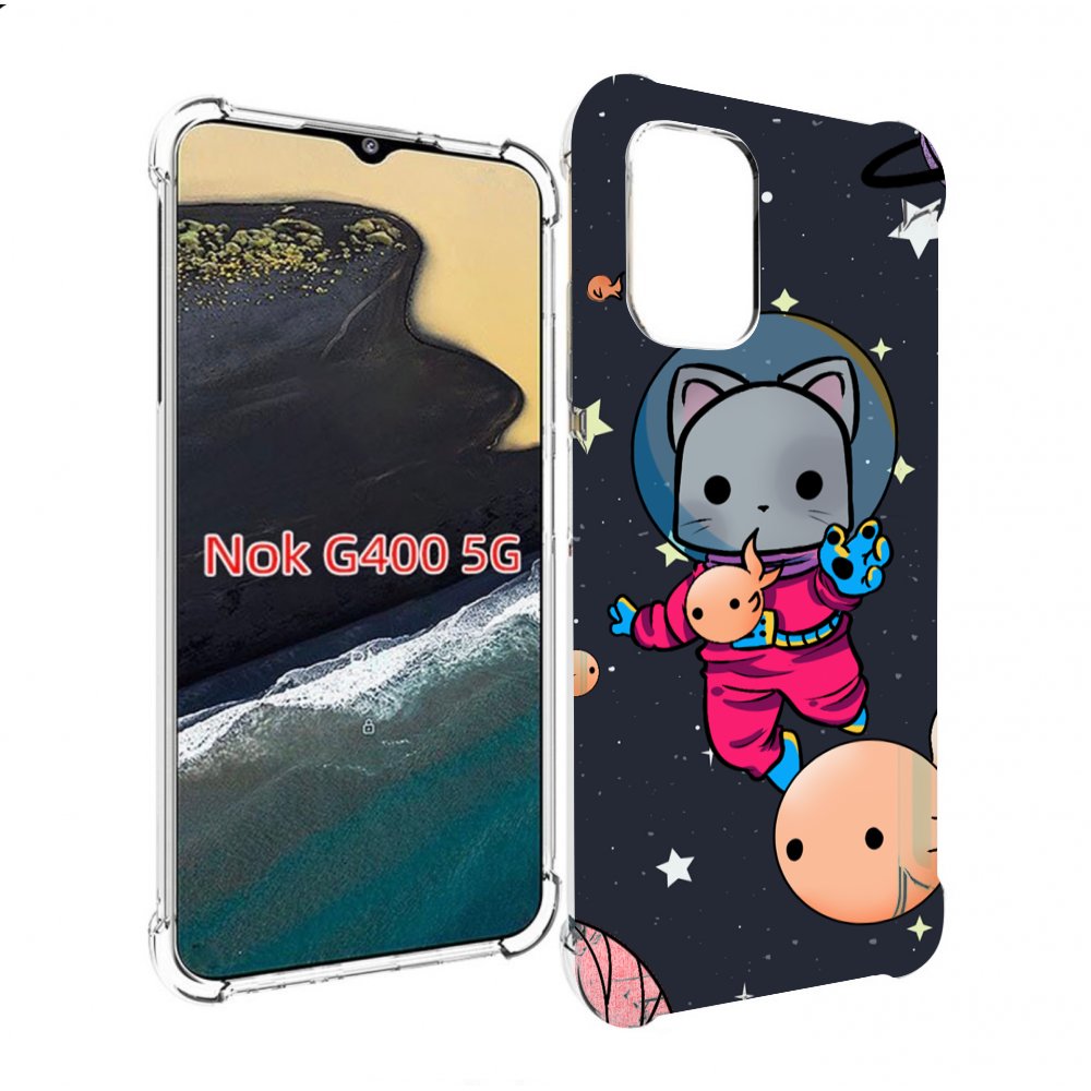 

Чехол MyPads котик-с-рыбкой-в-космосе для Nokia G400 5G, Прозрачный, Tocco