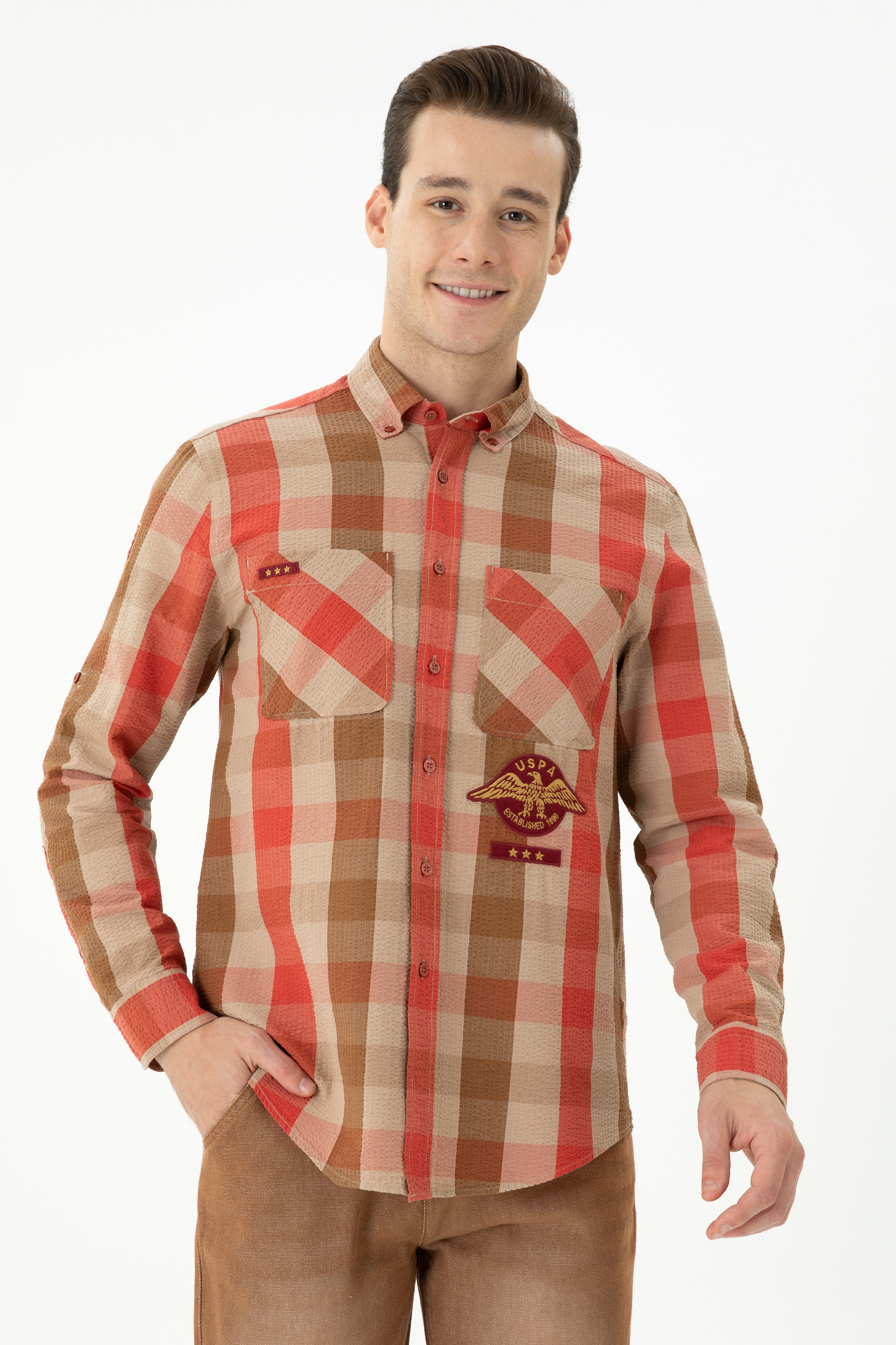 Рубашка мужская US POLO Assn G081SZ0040GAZABO разноцветная L 3760₽