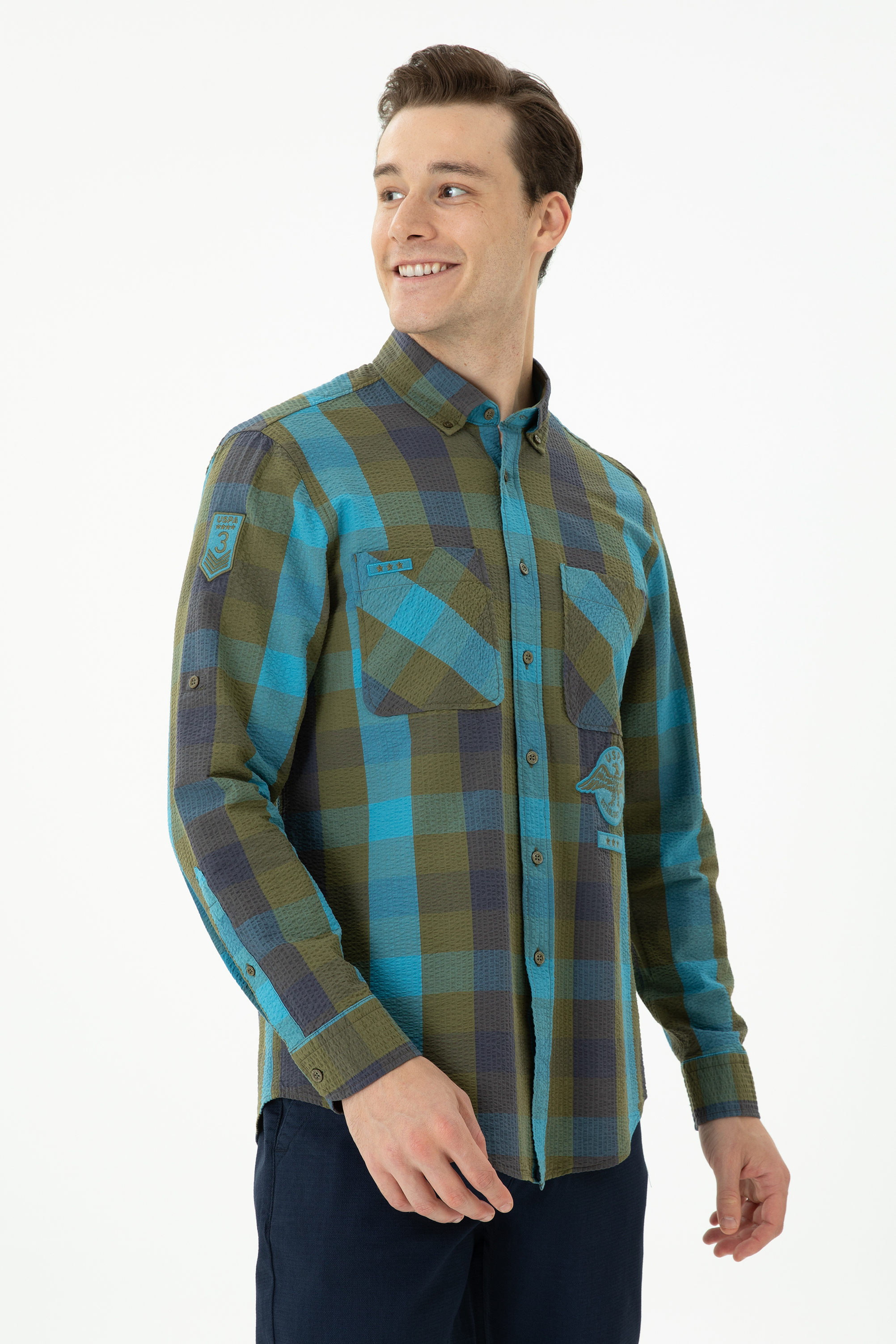 Рубашка мужская US Polo Assn G081SZ0040GAZABO разноцветная XS 5640₽