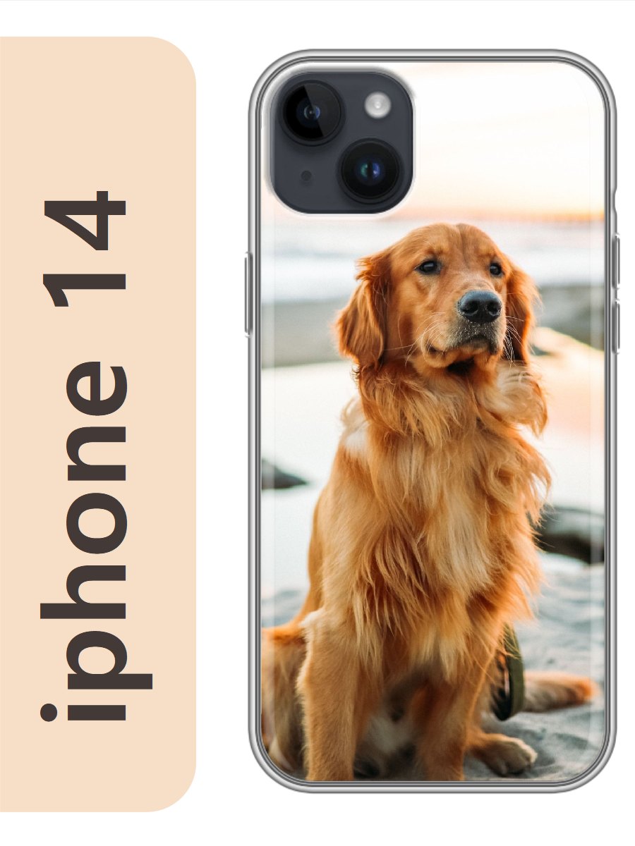 

Чехол на Apple Iphone 14 ретривер на пляже 832, Iph14dogs