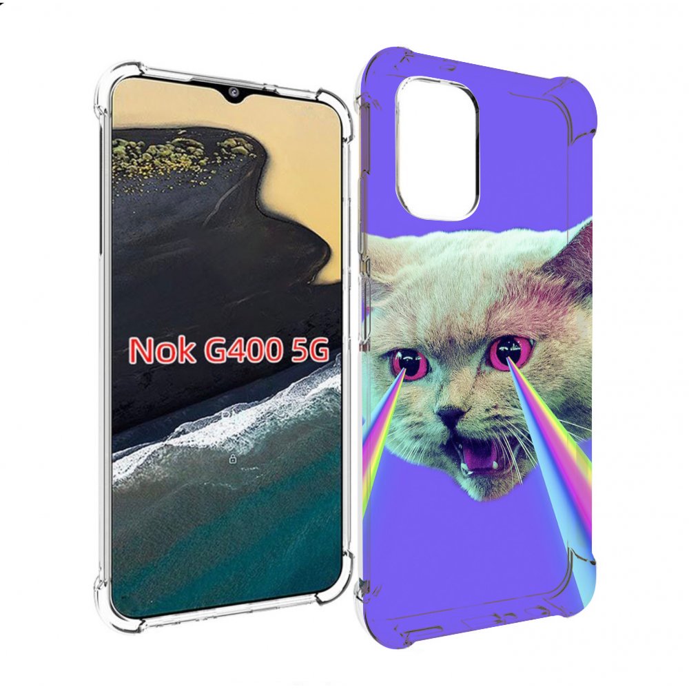 

Чехол MyPads кот с радугой в глазах для Nokia G400 5G, Прозрачный, Tocco