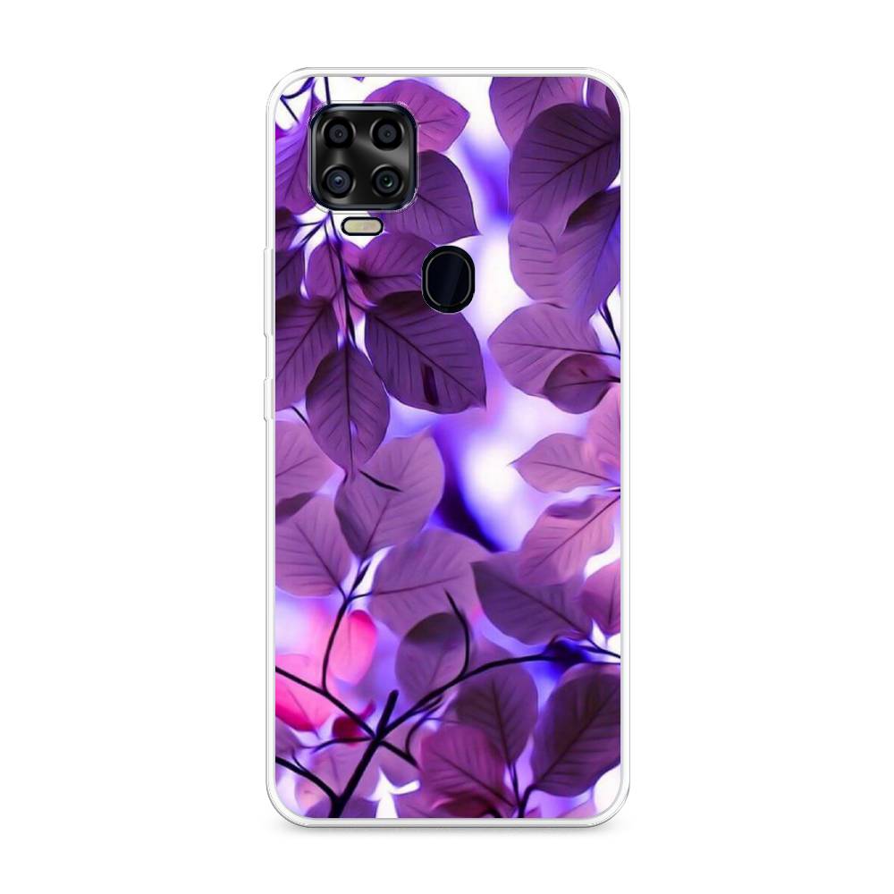 

Чехол на ZTE Blade V2020 "Сиреневые листики", Фиолетовый;голубой, 134350-2