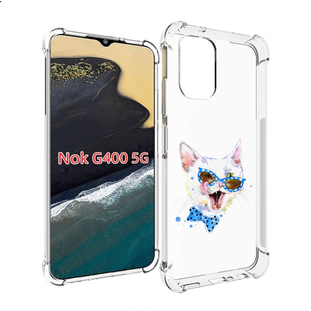 

Чехол MyPads белый кот для Nokia G400 5G, Прозрачный, Tocco