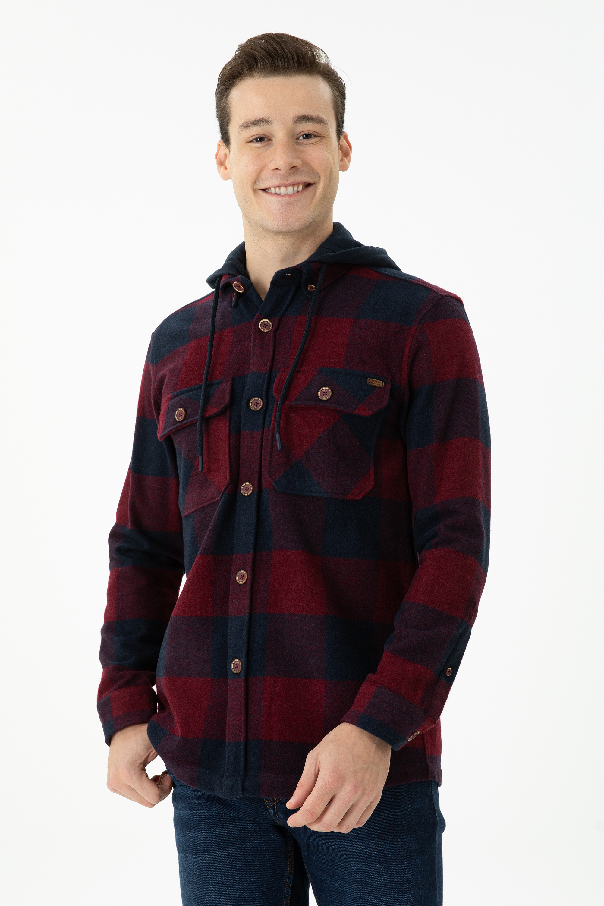 Рубашка мужская US POLO Assn G081SZ0040SAGA бордовая S 6960₽