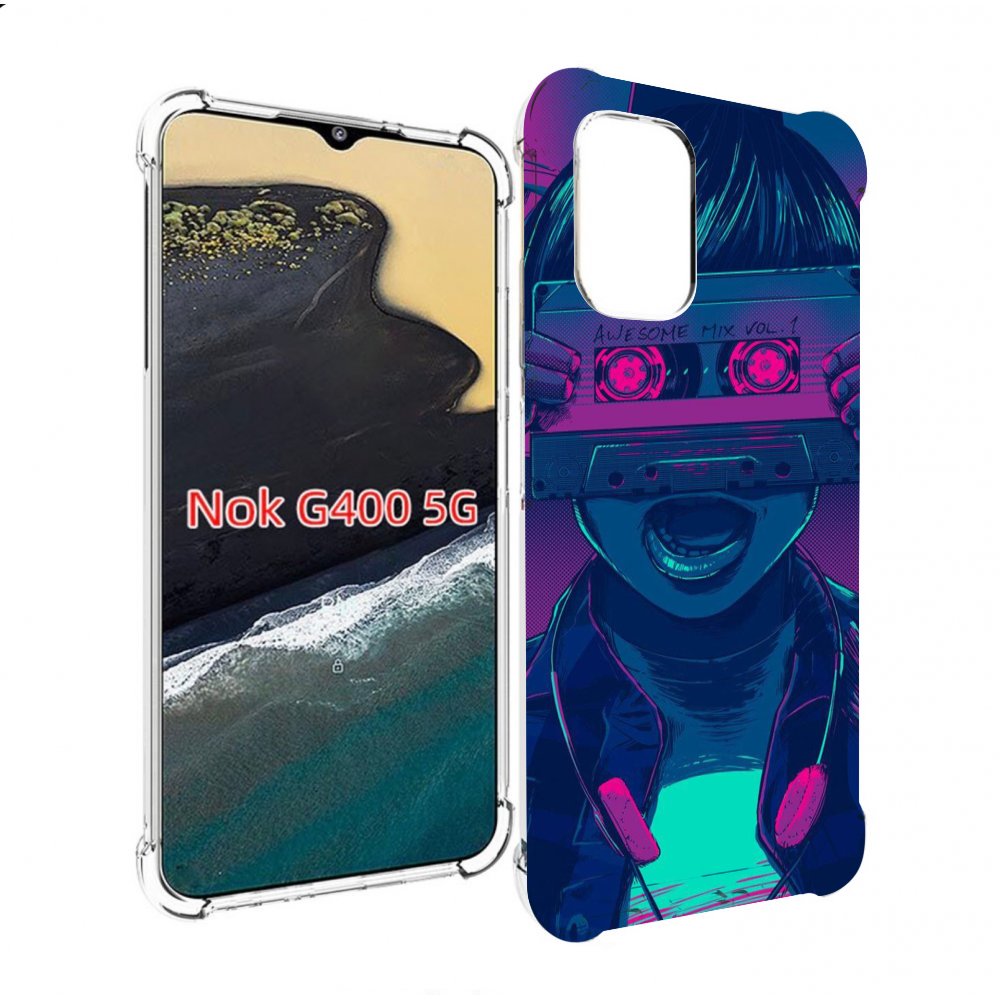

Чехол MyPads киберпанк с кассетой для Nokia G400 5G, Прозрачный, Tocco