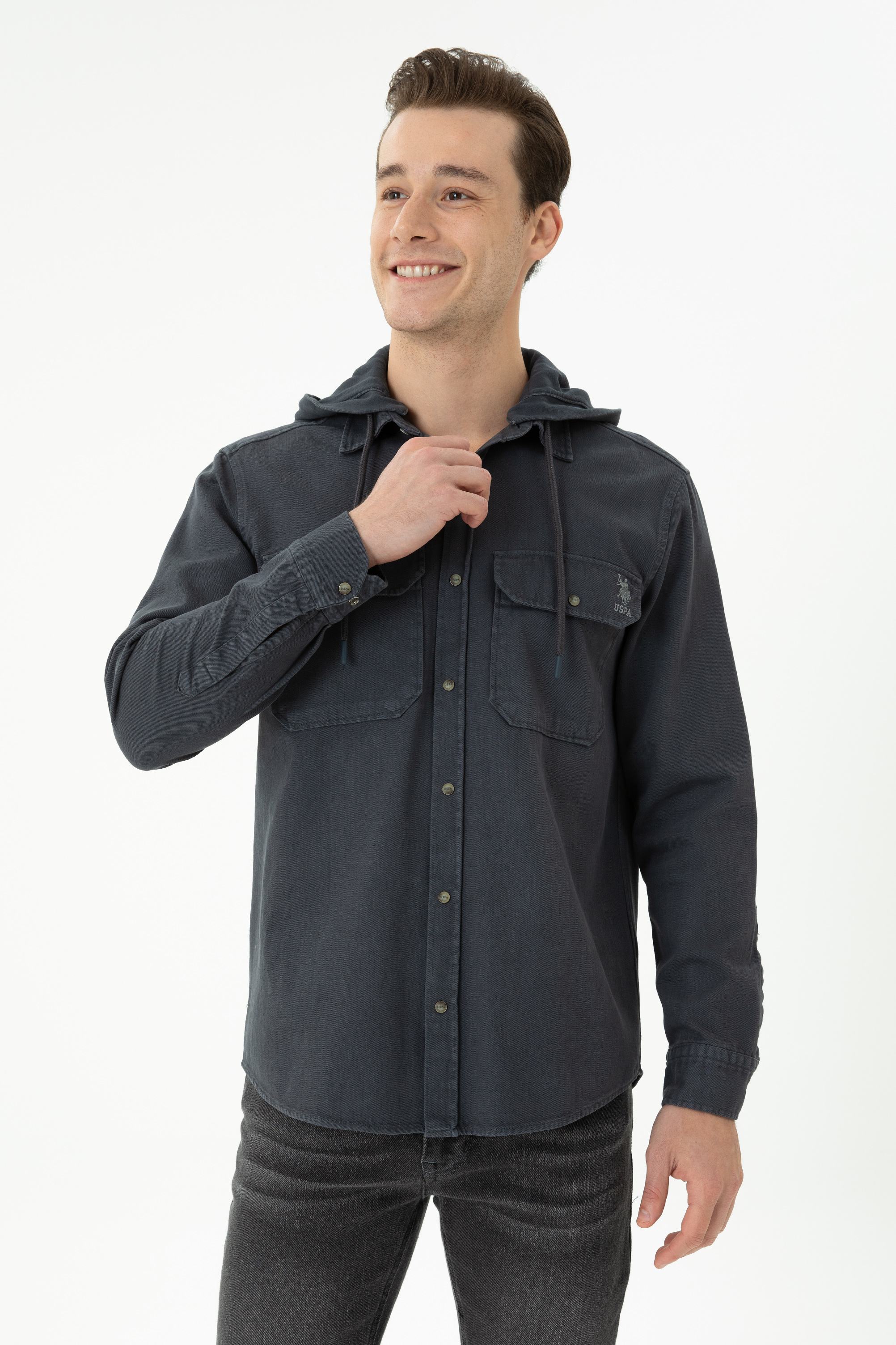 Рубашка мужская US POLO Assn G081SZ0040DESPIA серая S 5280₽