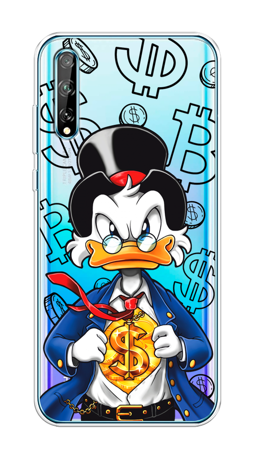 

Чехол на Huawei Y8p/P Smart S "Scrooge Goldman", Черный;белый;синий, 6103450-1