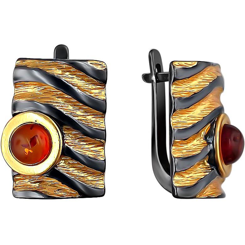 

Серьги женские из серебра Эстет 51С451066ПЧ, янтарь, 51С451066ПЧ