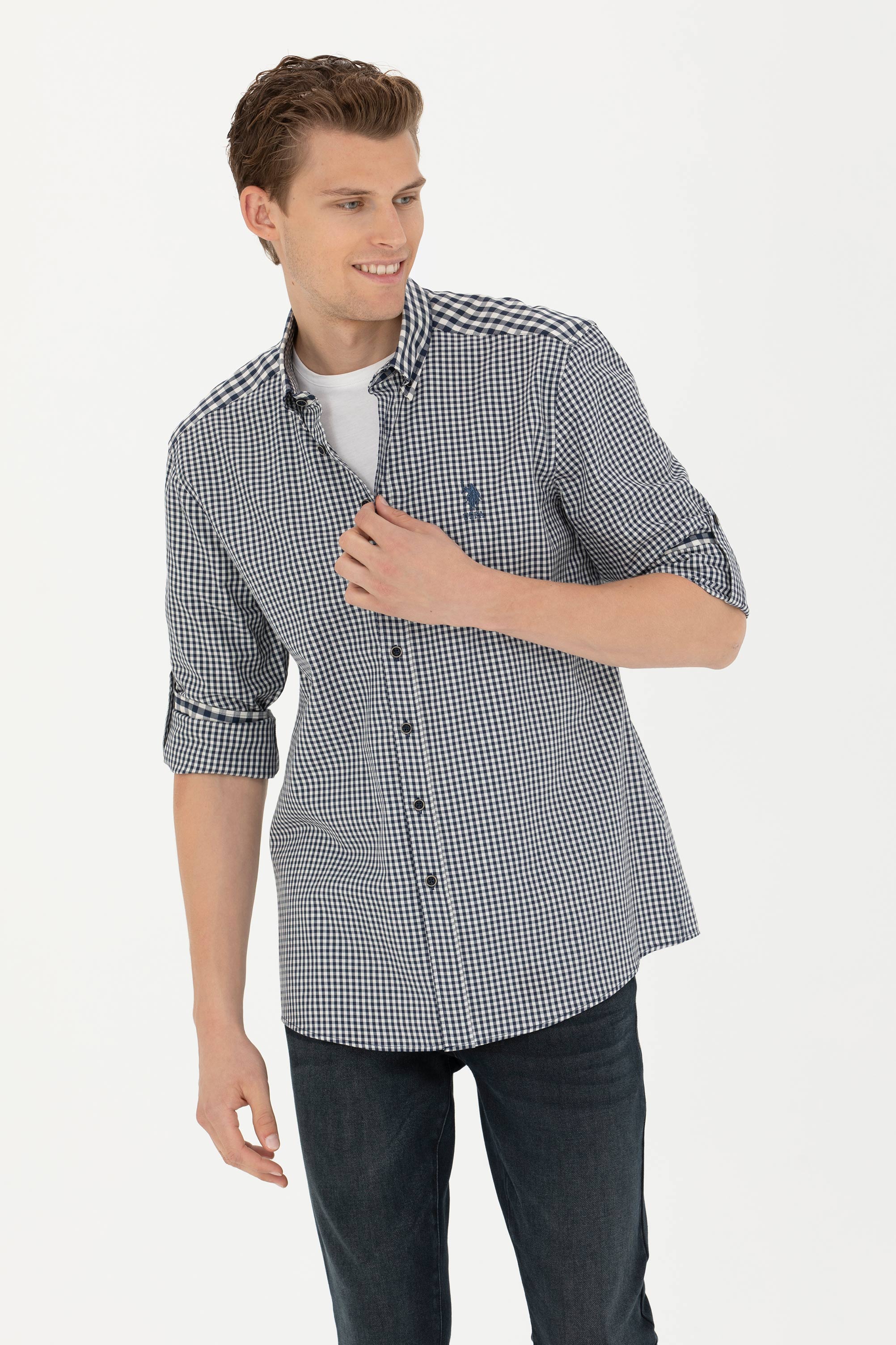 

Рубашка мужская U.S. POLO Assn. G081SZ0040ANTIO серая L, Серый, G081SZ0040ANTIO