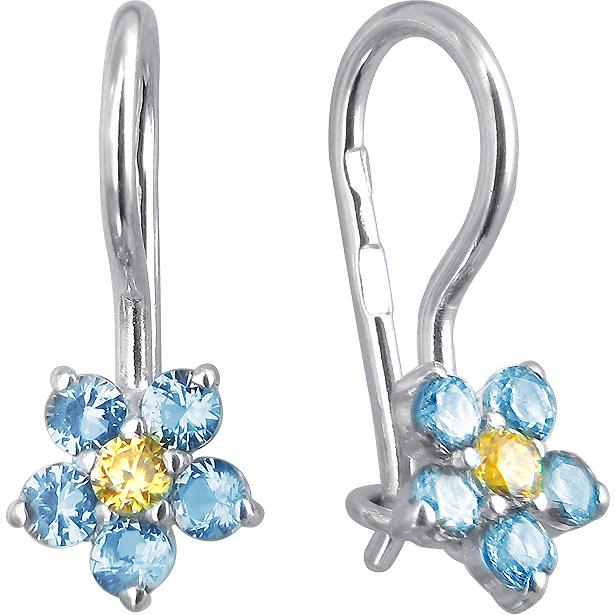 

Серьги женские из серебра Эстет 01С256165-4, фианит/топаз, 01С256165-4
