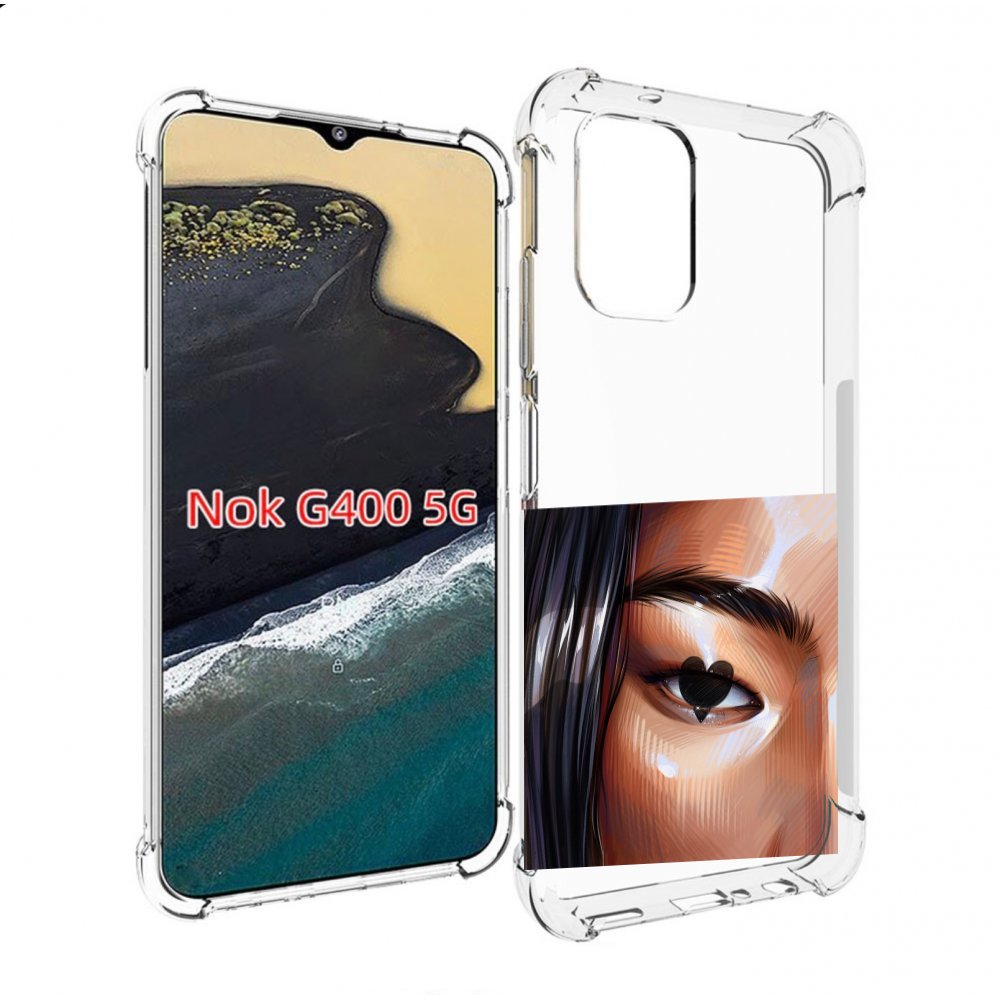 

Чехол MyPads зрачок-сердце женский для Nokia G400 5G, Прозрачный, Tocco