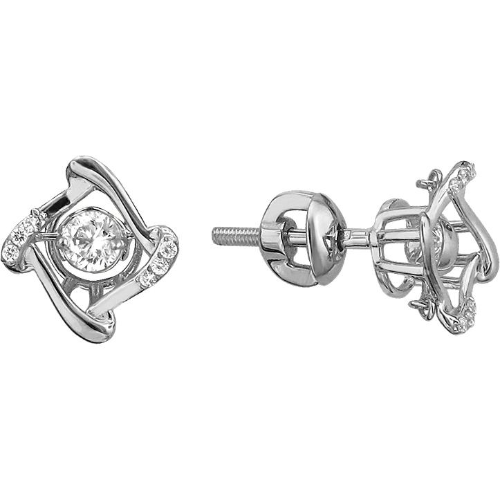 

Серьги-пусеты из золота Эстет 01С1211854, фианит, 01С1211854