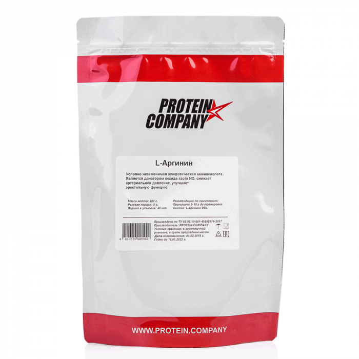 

L-Arginine PROTEIN.COMPANY, 200 г, без вкуса, L-Arginine