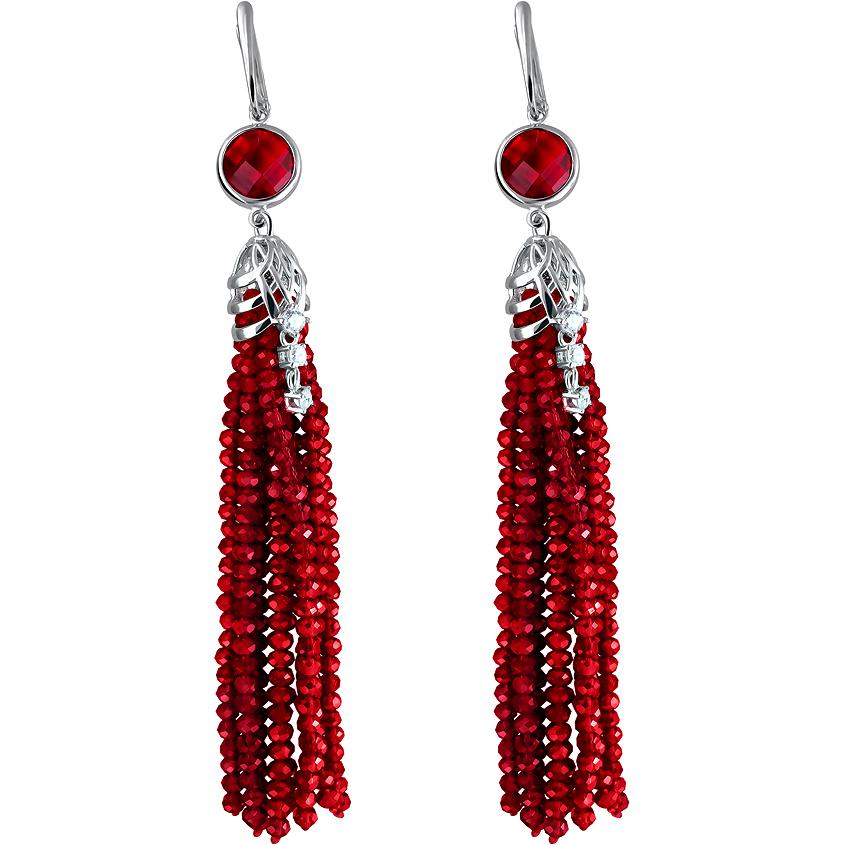 

Серьги женские из серебра Эстет 01С2511129-3, стекло/фианит/swarovski, 01С2511129-3