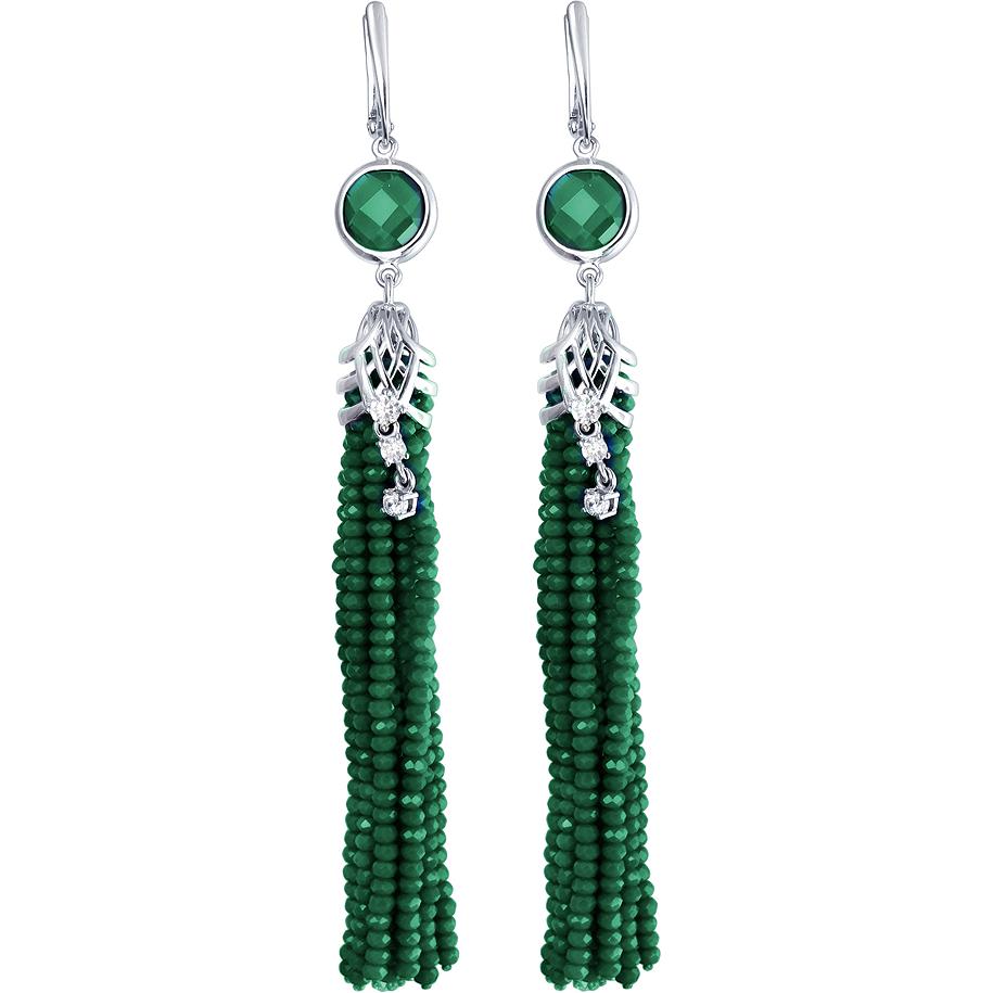 

Серьги женские из серебра Эстет 01С2511129-6, стекло/фианит/swarovski, 01С2511129-6