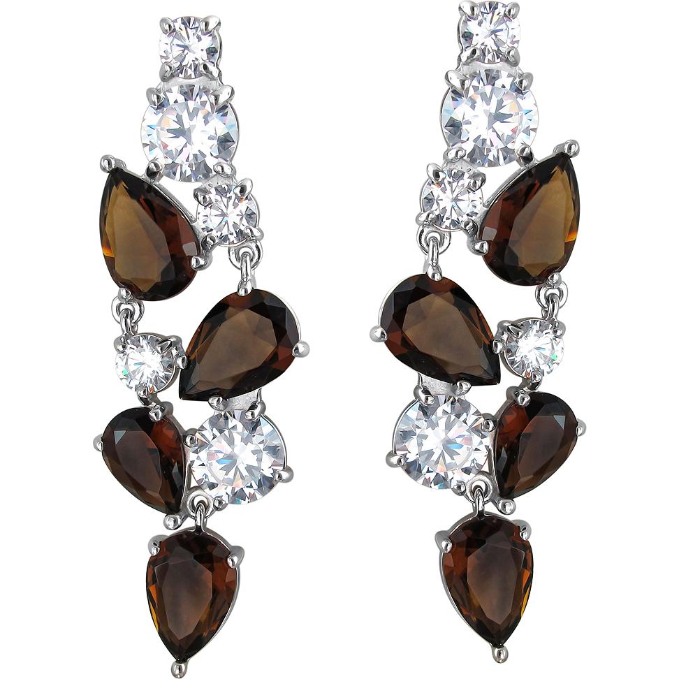 

Серьги женские из серебра Эстет С19С25029-4, фианит/кварц, С19С25029-4