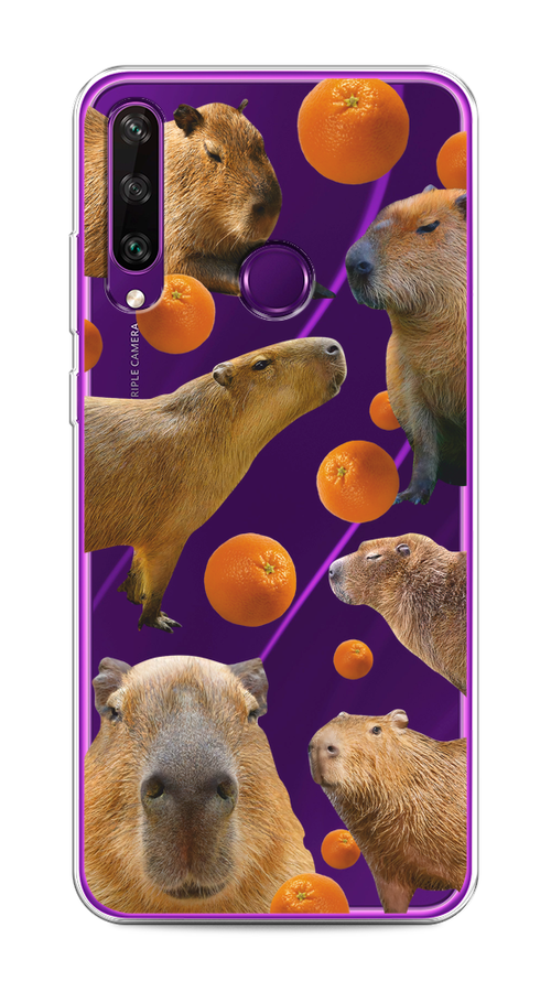 

Чехол на Huawei Y6p "Капибара и апельсины", Бежевый;оранжевый, 6103250-1