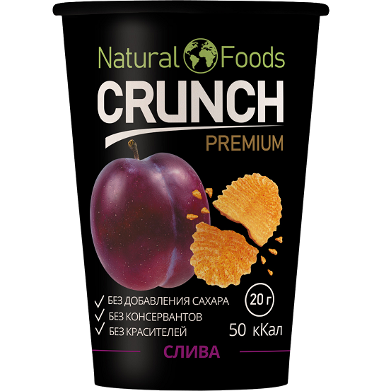 

Фруктовые чипсы CRUNCH без сахара, слива 20г. 1/72