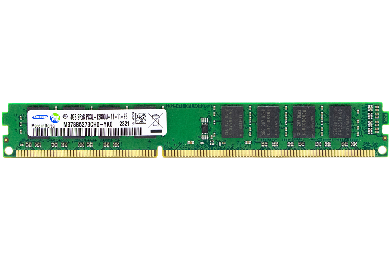 Модуль памяти UDIMM DDR3L 4GB PC12800 1600МГц Samsung M378B5273CH0-YK0