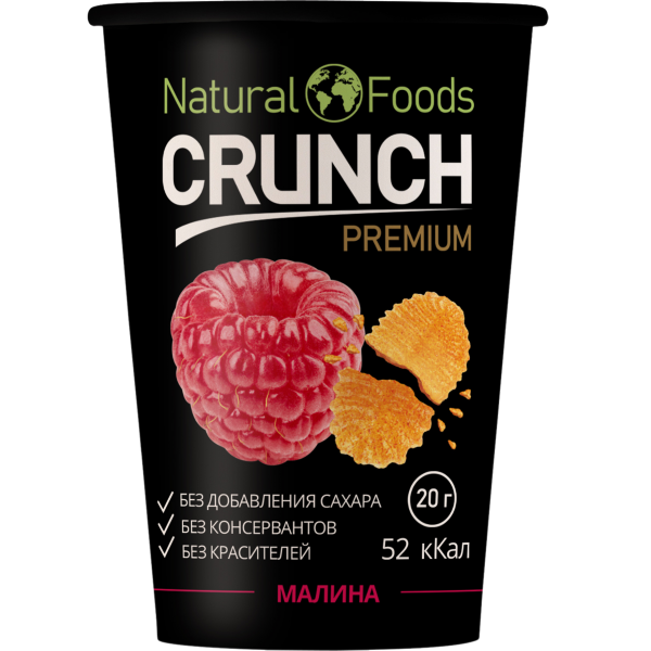 

Фруктовые чипсы CRUNCH без сахара, малина 20г. 1/72